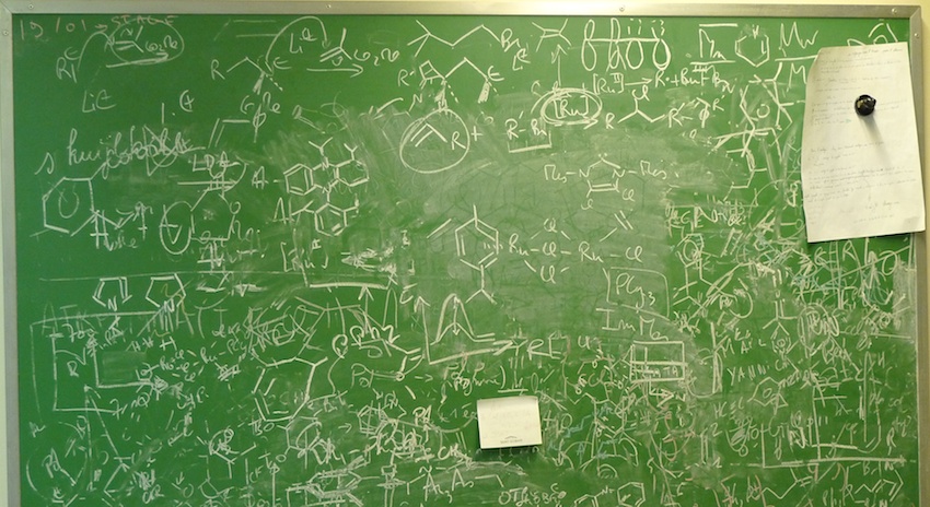 Blackboard of the graduate student office